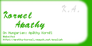 kornel apathy business card